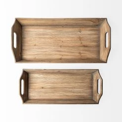 Promo ❤️ Mercana Tawny (Set Of 2) Natural Wooden Trays - 24.8L X 11.8W X 3.7H ⭐ -Mercana Shop Tawny 28Set of 229 Natural Wooden Trays 3