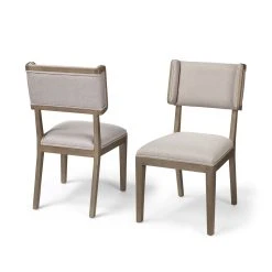 Brand new 😉 Mercana Tenton II Grey Fabric Seat Medium Brown Wood Frame (set Of 2) Dining Chair - 23.5L X 19.0W X 36.8H 🛒 -Mercana Shop Tenton II Grey Fabric Seat Medium Brown Wood Frame Dining Chair 1