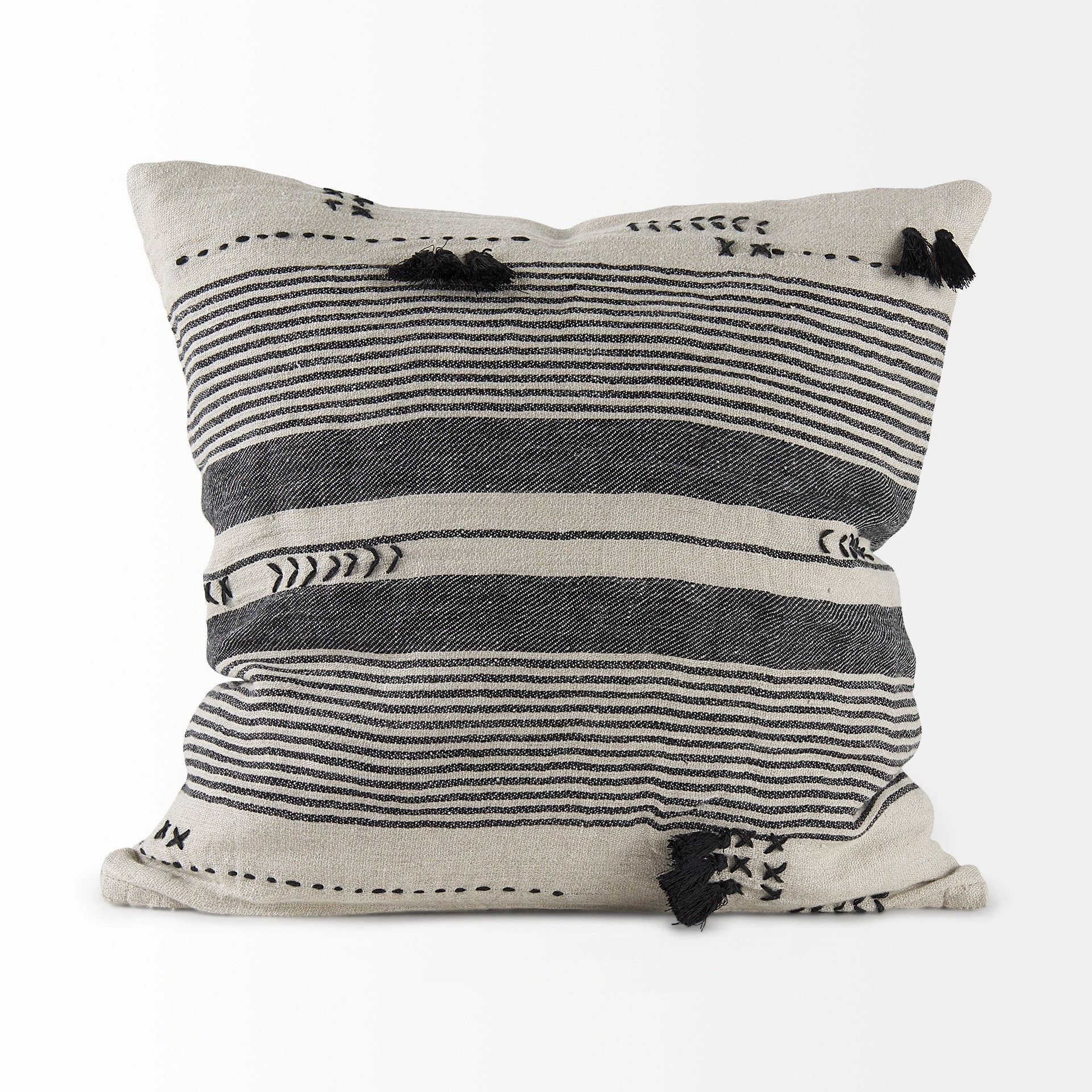 Cheap ✔️ Mercana Thalia 13L X 21W Dark Gray And Cream Fabric Striped And Fringed Decorative Pillow Cover 💯 13 Cheap ✔️ Mercana Thalia 13L X 21W Dark Gray And Cream Fabric Striped And Fringed Decorative Pillow Cover 💯 - Image 13