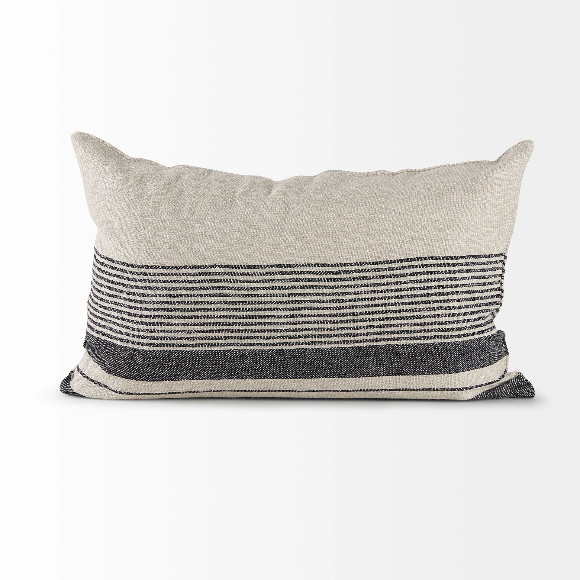 Cheap ✔️ Mercana Thalia 13L X 21W Dark Gray And Cream Fabric Striped And Fringed Decorative Pillow Cover 💯 4 Cheap ✔️ Mercana Thalia 13L X 21W Dark Gray And Cream Fabric Striped And Fringed Decorative Pillow Cover 💯 - Image 4