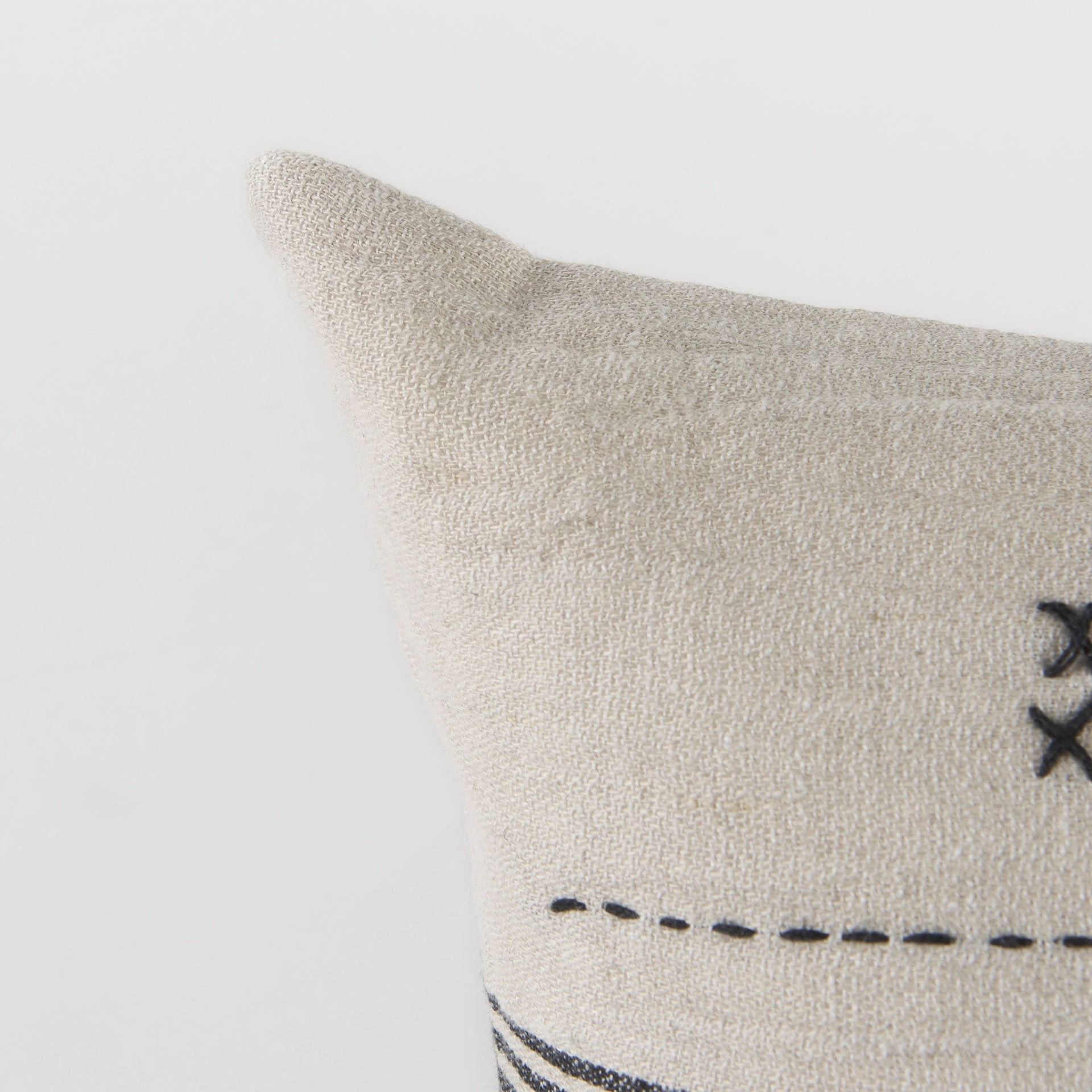 Cheap ✔️ Mercana Thalia 13L X 21W Dark Gray And Cream Fabric Striped And Fringed Decorative Pillow Cover 💯 6 Cheap ✔️ Mercana Thalia 13L X 21W Dark Gray And Cream Fabric Striped And Fringed Decorative Pillow Cover 💯 - Image 6