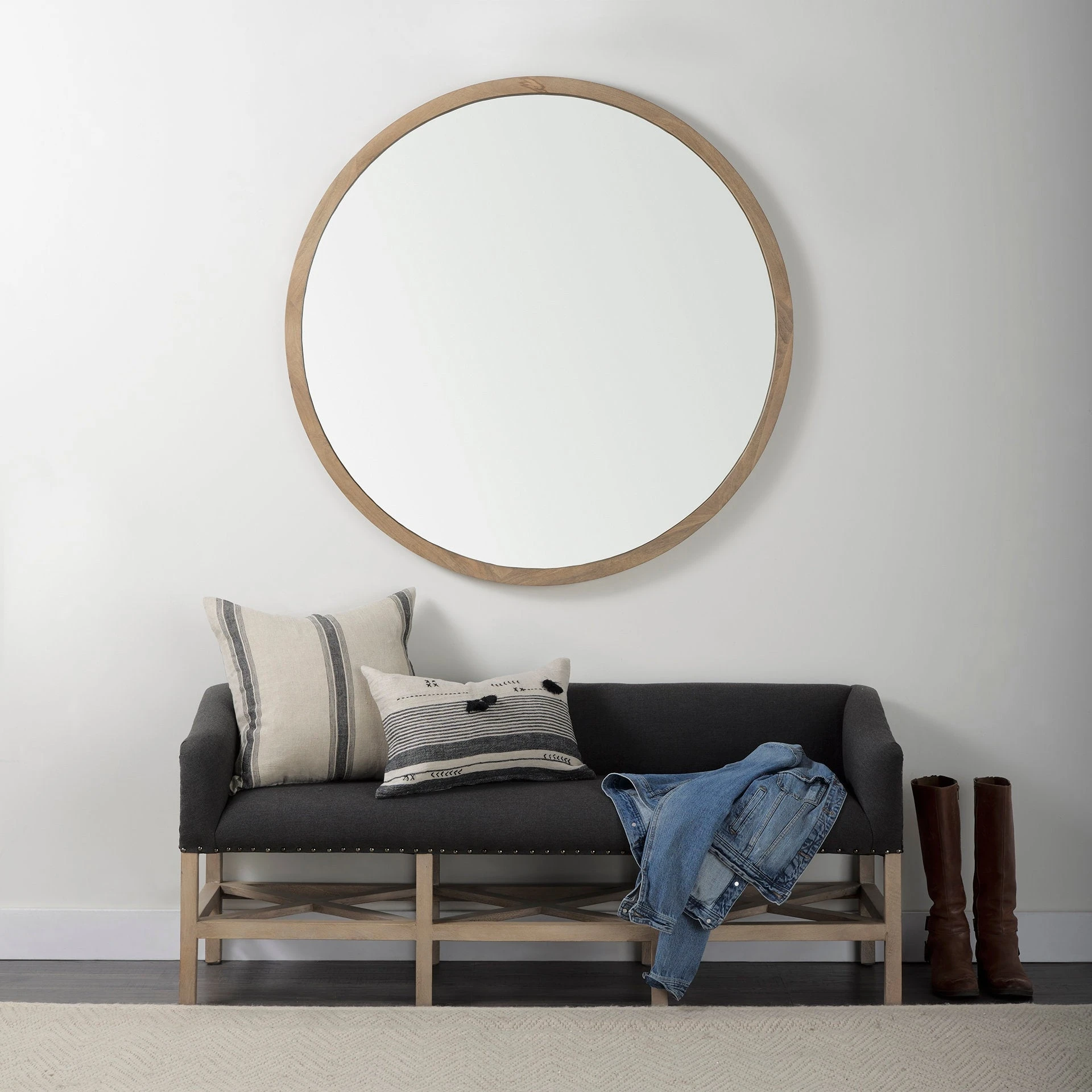 Cheap ✔️ Mercana Thalia 13L X 21W Dark Gray And Cream Fabric Striped And Fringed Decorative Pillow Cover 💯 9 Cheap ✔️ Mercana Thalia 13L X 21W Dark Gray And Cream Fabric Striped And Fringed Decorative Pillow Cover 💯 - Image 9