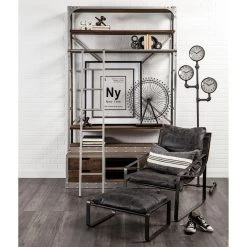 Best Sale 🧨 Mercana Trifect Black Iron Pipe Three Face Floor Clock - 16.0L X 16.0W X 72.0H 🔔 -Mercana Shop Trifect Black Iron Pipe Three Face Floor Clock 4