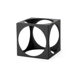 Outlet 🎉 Mercana Trifolia 4.9L X 4.9W X 4.9H Matte Black Metal Small Square Decorative Object ⌛