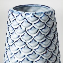Promo 😉 Mercana Troi II Large Blue White Fishscale Pattern Ceramic Vase 🌟 9 Promo 😉 Mercana Troi II Large Blue White Fishscale Pattern Ceramic Vase 🌟 -Mercana Shop Troi II Large Blue White Fishscale Pattern Ceramic Vase 2