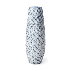Promo 😉 Mercana Troi II Large Blue White Fishscale Pattern Ceramic Vase 🌟