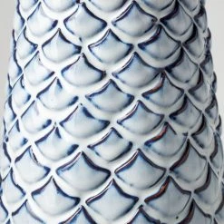 Promo 😉 Mercana Troi II Large Blue White Fishscale Pattern Ceramic Vase 🌟 10 Promo 😉 Mercana Troi II Large Blue White Fishscale Pattern Ceramic Vase 🌟 -Mercana Shop Troi II Large Blue White Fishscale Pattern Ceramic Vase 3
