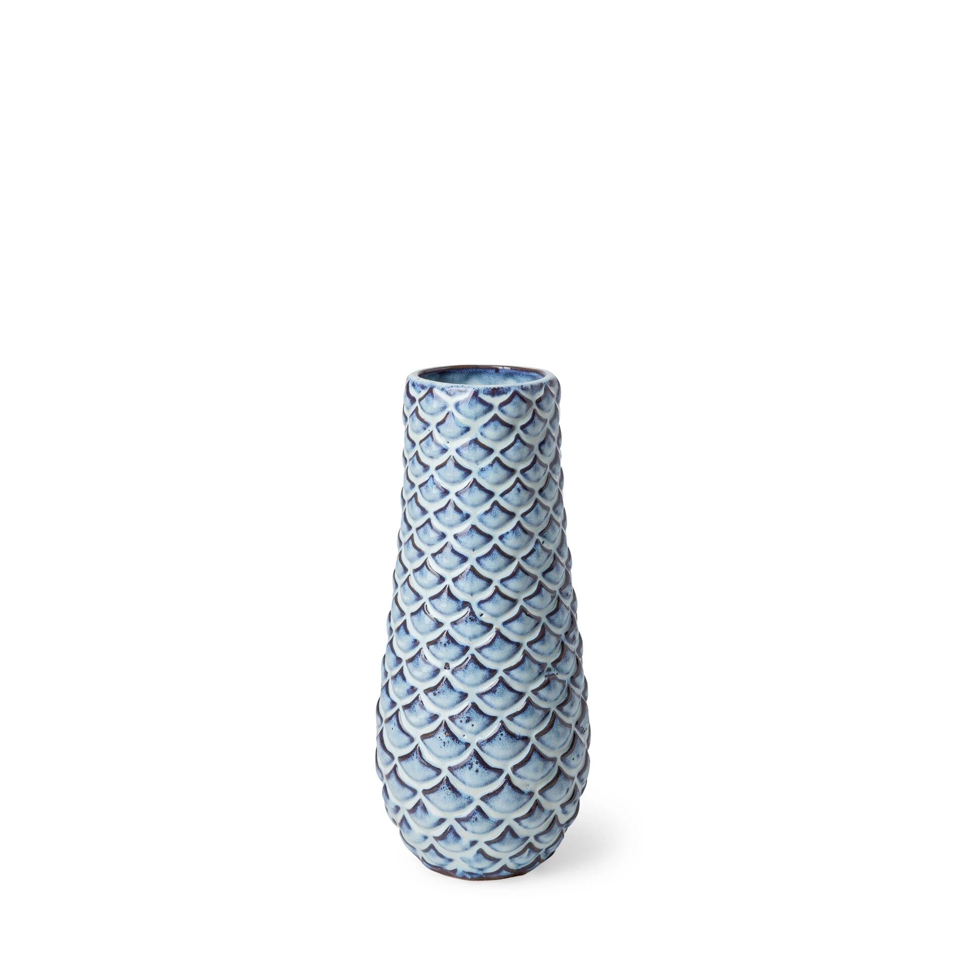Promo 😉 Mercana Troi II Large Blue White Fishscale Pattern Ceramic Vase 🌟 5 Promo 😉 Mercana Troi II Large Blue White Fishscale Pattern Ceramic Vase 🌟 - Image 5