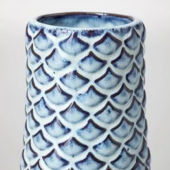 Promo 😉 Mercana Troi II Large Blue White Fishscale Pattern Ceramic Vase 🌟 12 Promo 😉 Mercana Troi II Large Blue White Fishscale Pattern Ceramic Vase 🌟 -Mercana Shop Troi II Large Blue White Fishscale Pattern Ceramic Vase 5