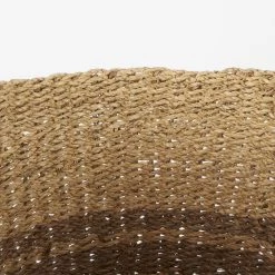 Cheap ✔️ Mercana Vance 17.7L X 17.7W X 11.8H Light Brown Palm Leaf And Seagrass Round Basket W/ Handles 🎉 -Mercana Shop Vance 17.7L x 17.7W x 11.8H Light Brown Palm Leaf and Seagrass Round Basket W Handles 4