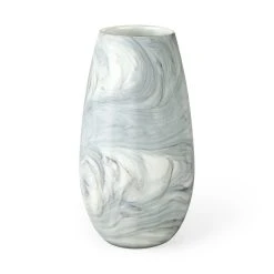 Cheap ⭐ Mercana Volta II Tall White/Gray Abstract Pattern Glass Vase 😉