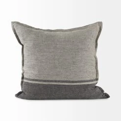 Top 10 👏 Mercana Zadie 14L X 26W Light Gray And Dark Gray Fabric Color Blocked Decorative Pillow Cover ✔️ -Mercana Shop Zadie 14L x 26W Light Gray and Dark Gray Fabric Color Blocked Decorative Pillow Cover 10