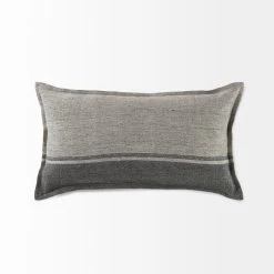 Top 10 👏 Mercana Zadie 14L X 26W Light Gray And Dark Gray Fabric Color Blocked Decorative Pillow Cover ✔️ -Mercana Shop Zadie 14L x 26W Light Gray and Dark Gray Fabric Color Blocked Decorative Pillow Cover 4