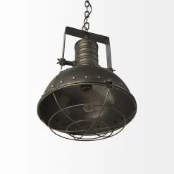 Brand new 🎁 Mercana Zaio Weathered Antique Gold Metal Caged Pendant Light - 13"W X13"D X 19"H ❤️ -Mercana Shop Zaio Weathered Antique Gold Metal Caged Pendant Light 4
